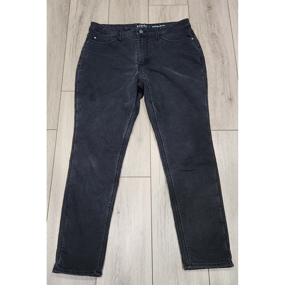 Riders by Lee Midrise Skinny Jeans Women's Size‎ 14M Black Fleece Lined Stretch